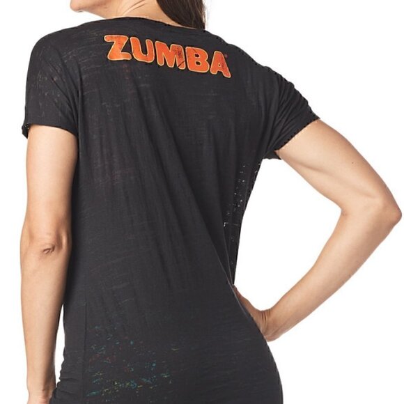 Peace Love Zumba Hi Lo Top Medium Nwt - Picture 2 of 3